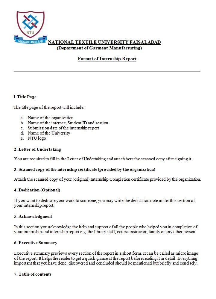 Internship Report Sample 12+ Free Printable Excel, Word & PDF