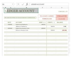 Ledger Account Format | Free Excel Templates