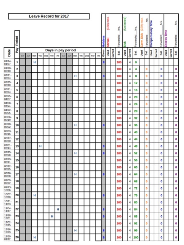 Annual Leave Sheet Template Free Excel Templates