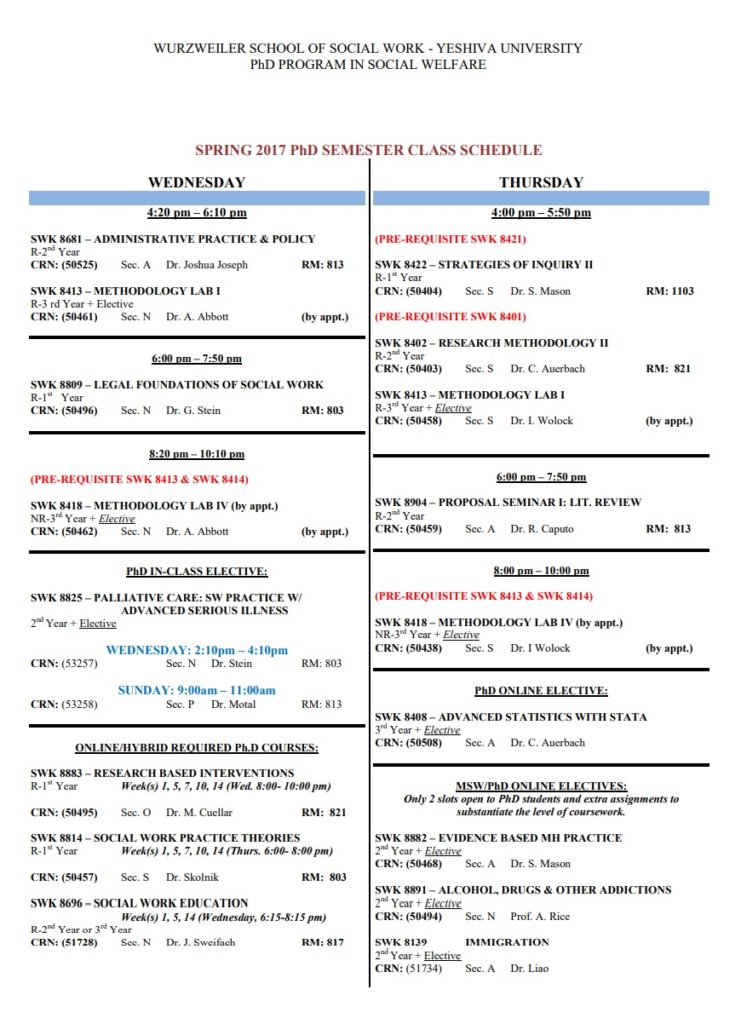 Class Schedule Template PDF