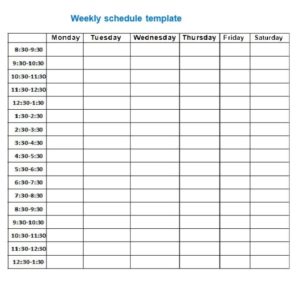 Weekly Class Schedule Template | Free Excel Templates