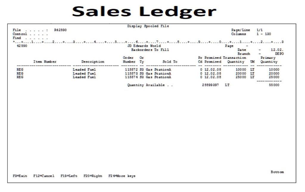 Sales Control Ledger Template