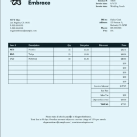 Professional Rental Invoice Template