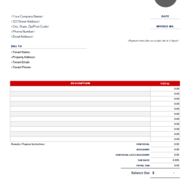 Rental Invoice Template Excel